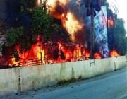 حريق يشرّد 100 عائلة سورية بلبنان