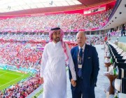 وزير الرياضة يحضر مباراة المغرب وكرواتيا في كأس العالم (صور)