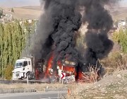 مصرع 7 أشخاص بحادث تصادم واشتعال نيران في تركيا