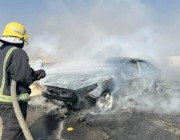 “الدفاع المدني” يخمد حريقًا نشب في سيارة بالرياض