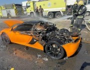 “الدفاع المدني” يسيطر على حريق سيارة فارهة في الرياض