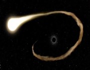 رصد اللحظات الأخيرة لابتلاع ثقب أسود لنجم في الفضاء (فيديو)