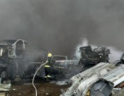 “مدني الرياض” يخمد حريقاً في تشليح الحائر وآخر في سيارة بـ”لبن”