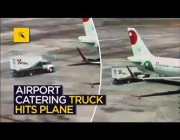 شاحنة تصدم طائرة في مدرج مطار بالمكسيك