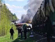 خروج قطار شحن روسي عن مساره بسبب انفجار عبوة ناسفة
