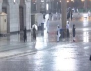 شاهد.. هطول أمطار على المسجد النبوي بالمدينة المنورة