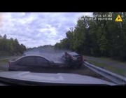 شرطي أمريكي ينجو بأعجوبة من حـادث سير مروع في فيرجينيا