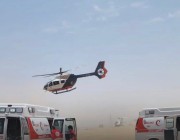الهلال الأحمر بالرياض يباشر حادثا مروريا بـ 3 فرق إسعافية وطائرتي إسعاف جوي