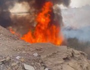 اندلاع حريق كبير في وادٍ بحي السويدي غرب الرياض