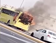 حريق بحافلة طالبات بالأحساء