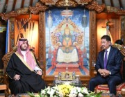 تركي بن محمد يبحث تطوير العلاقات مع رئيس منغوليا