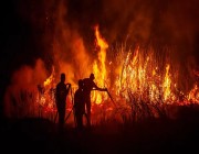 رجال الإطفاء يواصلون إخماد حرائق الغابات في جزيرة سومطرة الإندونيسية