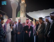 أمير المدينة المنورة يتفقد مشروع تفويج الزوار للصلاة في الروضة الشريفة بالمسجد النبوي الشريف