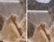 جانب من فيضان سد وادي ‎بسل في ‎الطائف .. فيديو
