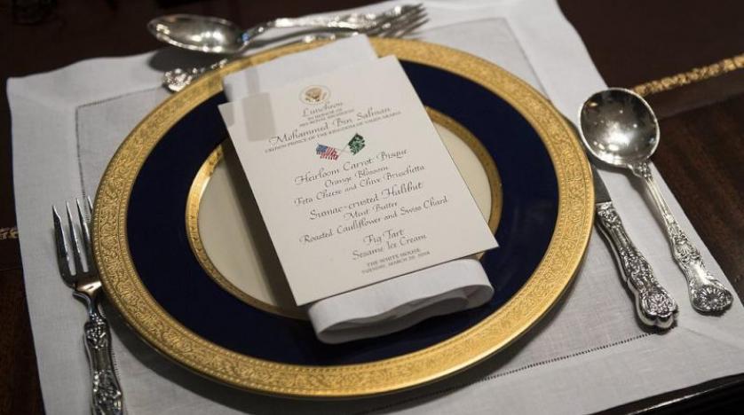 شاهد.. قائمة وجبة الغداء التي جمعت الأمير محمد بن سلمان والرئيس ترامب