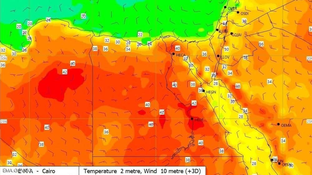 مصر.. تحذير من طقس “شديد الحرارة” خلال 72 ساعة
