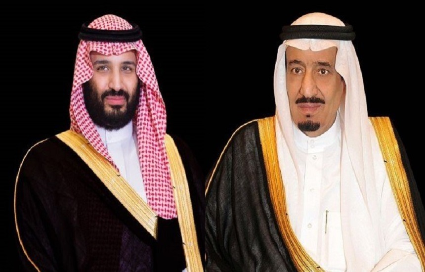 خادم_الحرمين الشريفين وولي العهد يهنئان أمير قطر بذكرى توليه مهام الحكم