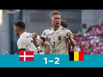ملخص أهداف مباراة (بلجيكا 2-1 الدنمارك) كأس أمم أوروبا
