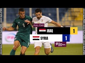 ملخص هدفا مباراة (العراق 1-1 سوريا) تصفيات كأس العالم