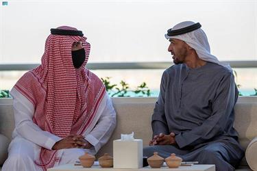 ولي عهد أبوظبي يستقبل وزير الداخلية بقصر البحر في الإمارات (صور)