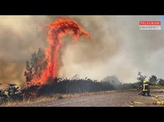 مشهد وسط حرائق مندلعة بإسبانيا يظهر النيران على شكل تنين
