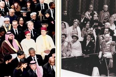 صورتان لمشاركة الملك فهد في تتويج الملكة إليزابيث وحضور حفيده الأمير تركي مراسم عزائها بينهما 70 عاماً