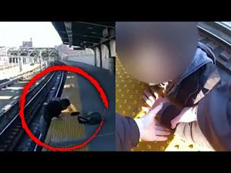 إنقاذ شخص علق في قضبان قطار بأمريكا