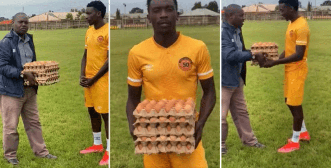 زامبيا: أفضل لاعب في المباراة يتلقى 5 أطباق من البيض تكريما له