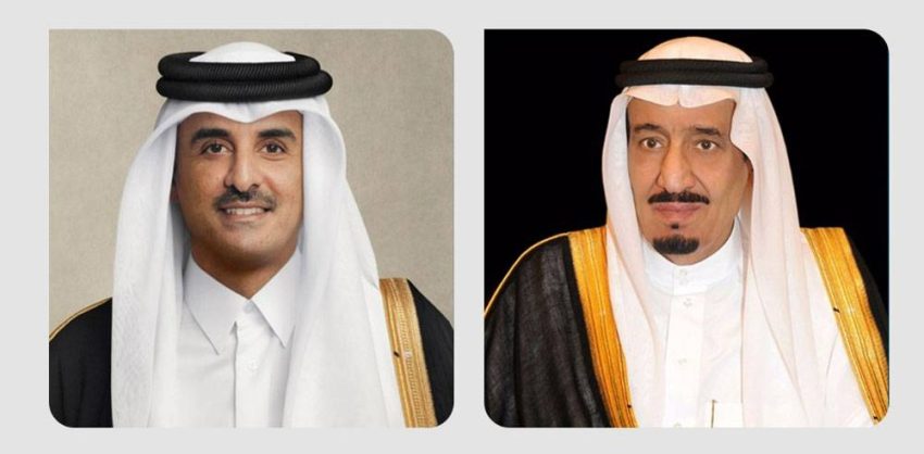 أمير دولة قطر ونائبه يهنئان خادم الحرمين الشريفين بمناسبة ذكرى يوم التأسيس
