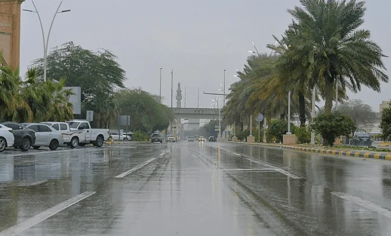 أمطار متوسطة إلى غزيرة على منطقة نجران