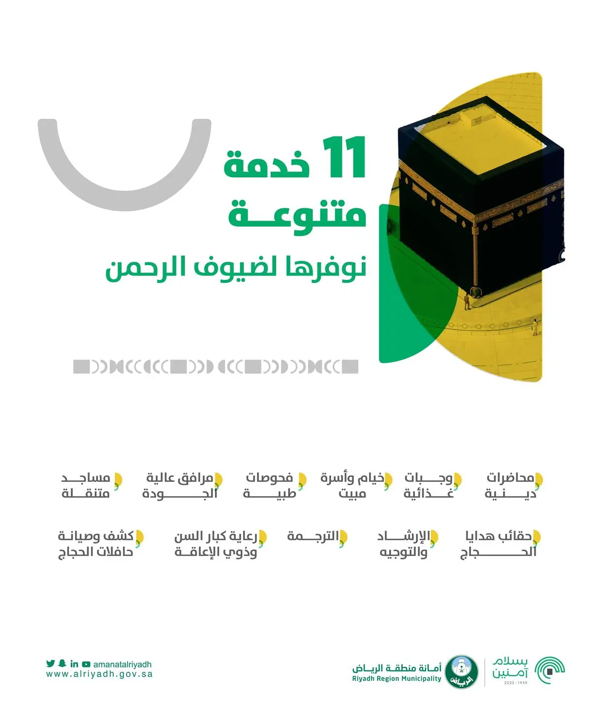 أمانة الرياض تطلق مبادرة مراكز خدمة ضيوف الرحمن لموسم 1444م