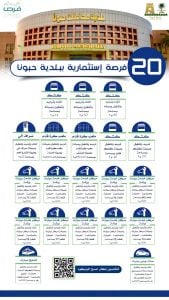 طرح 20 فرصة استثمارية في محافظة حبونا