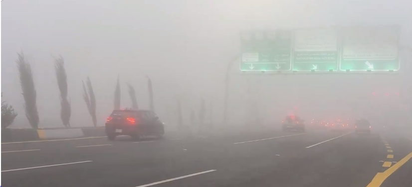 بالفيديو.. أجواء ضبابية كثيفة تغطي سماء الباحة