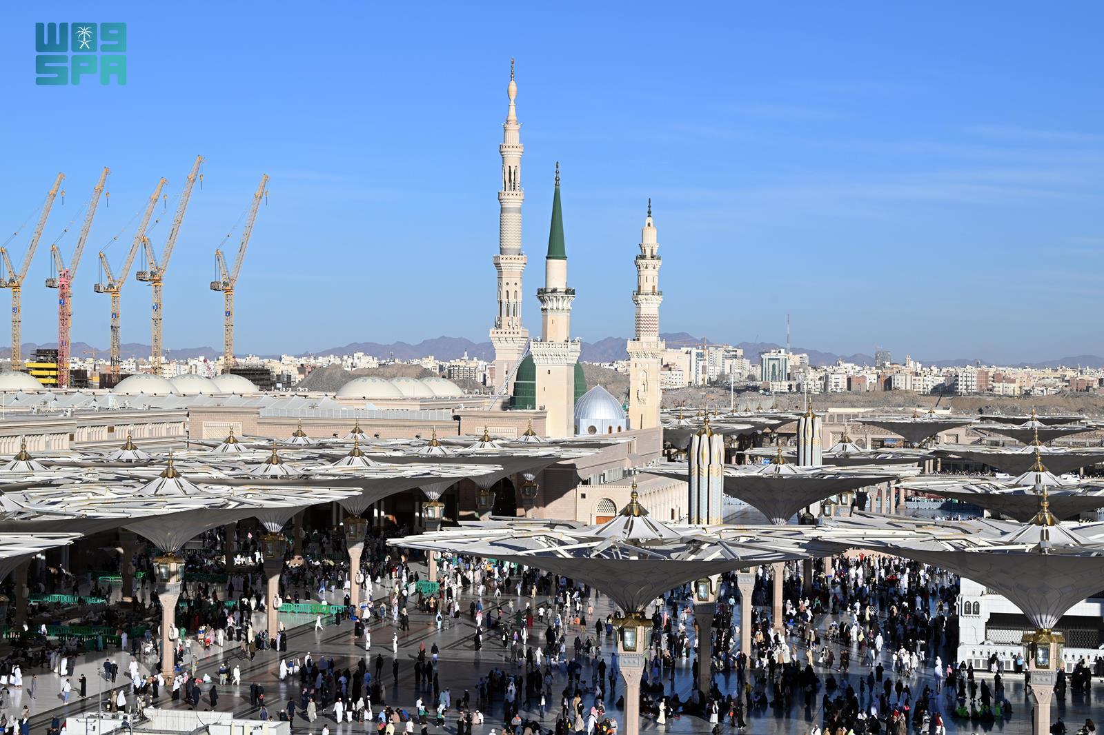 أكثر من 5,548 ملايين مصل يؤدون الصلوات في المسجد النبوي الأسبوع الماضي